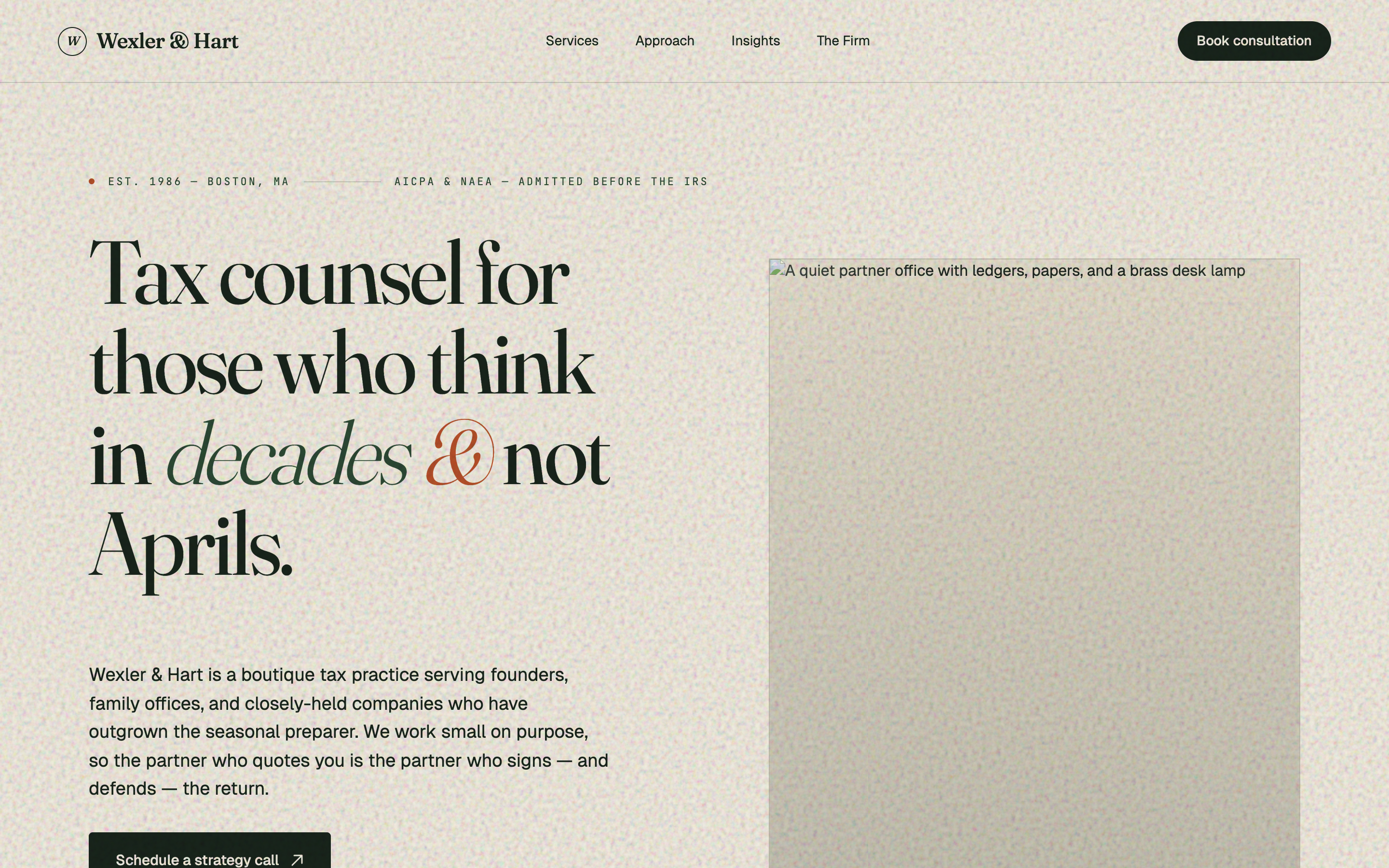 Wexler & Hart — CPA firm site